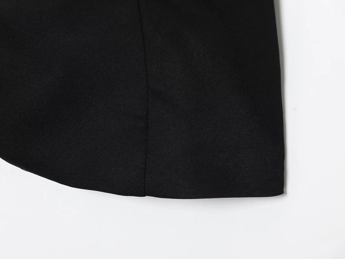 Black fabric corner on a white background