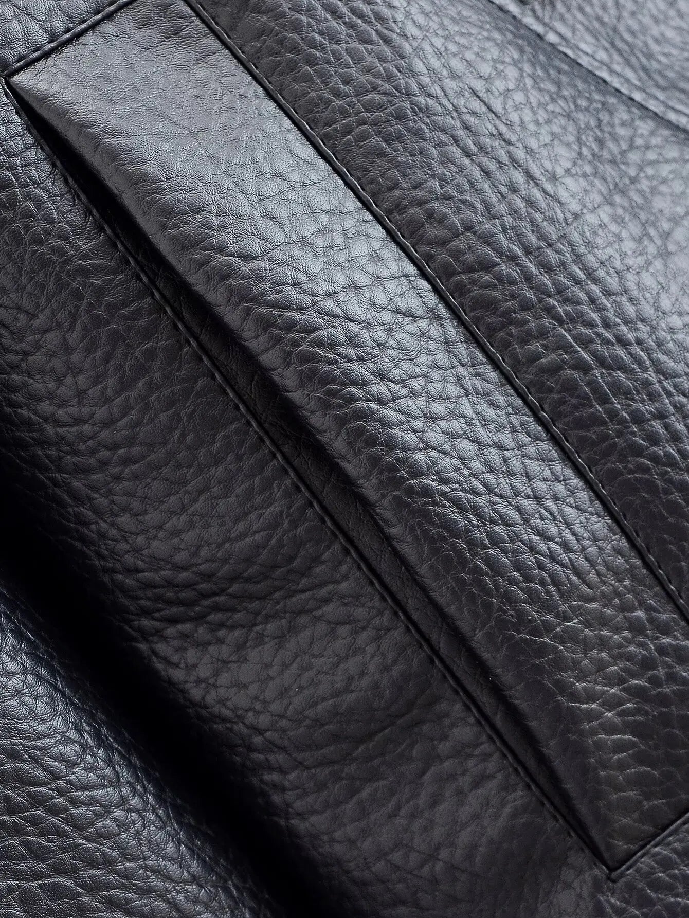 Close-up of black leather texture