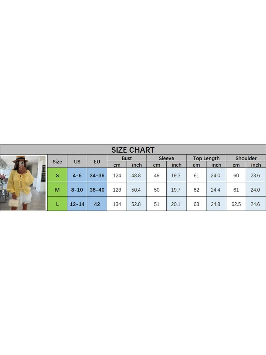 Knitwear Lace-Up Hollow Out Cardigan Top Women's Patchwork Fashion Autumn High Street Clothes Knit Y2k Bandage Cardigan