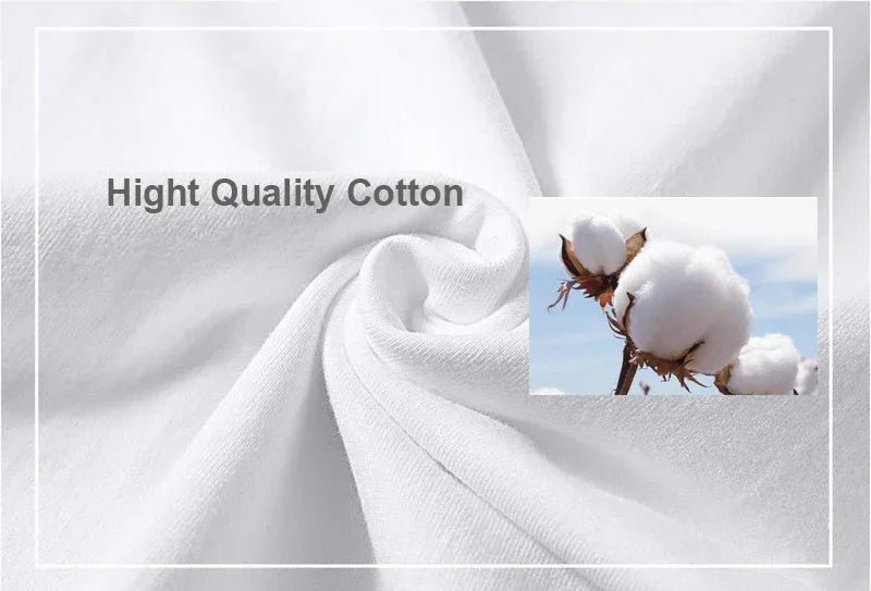 High-quality cotton fabric with a close-up of cotton bolls on a light gray background.