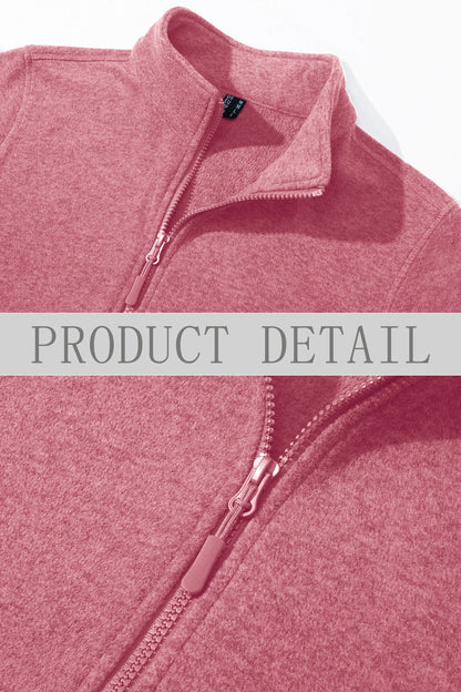 TACVASEN Spring/Autumn Lightweight Full Zip Fleece Jackets Womens Turtleneck Sweater Sports Warm Sweatshirts Thermal Casual Tops