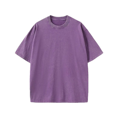 100% Cotton Washed T Shirt Street Solid O Neck Short Sleeve Oversized Tee Blouse New High Quality Men Women Casual Loose Tops