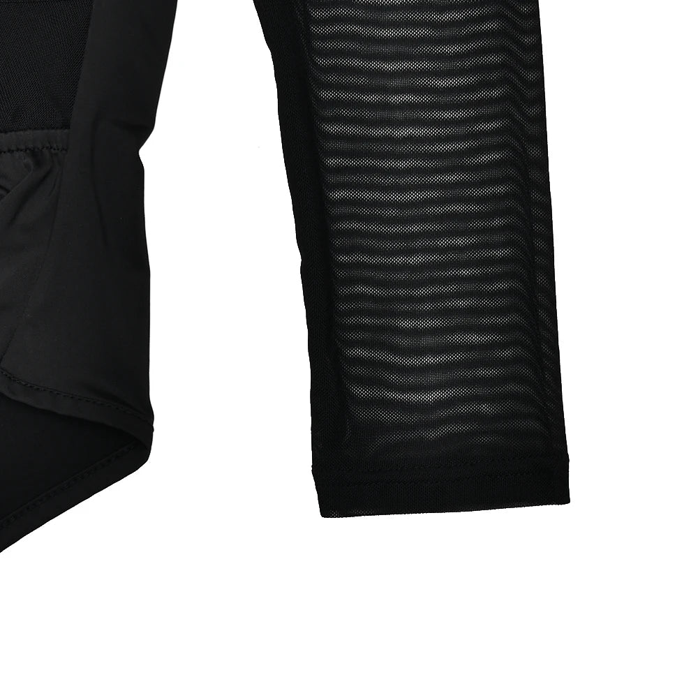 JULISSA MO Patchwork Sexy V-neck Sheer Mesh Women Bodysuit White Backless Long Sleeve Bodycon Autumn Elegant Party Clubwear 2025