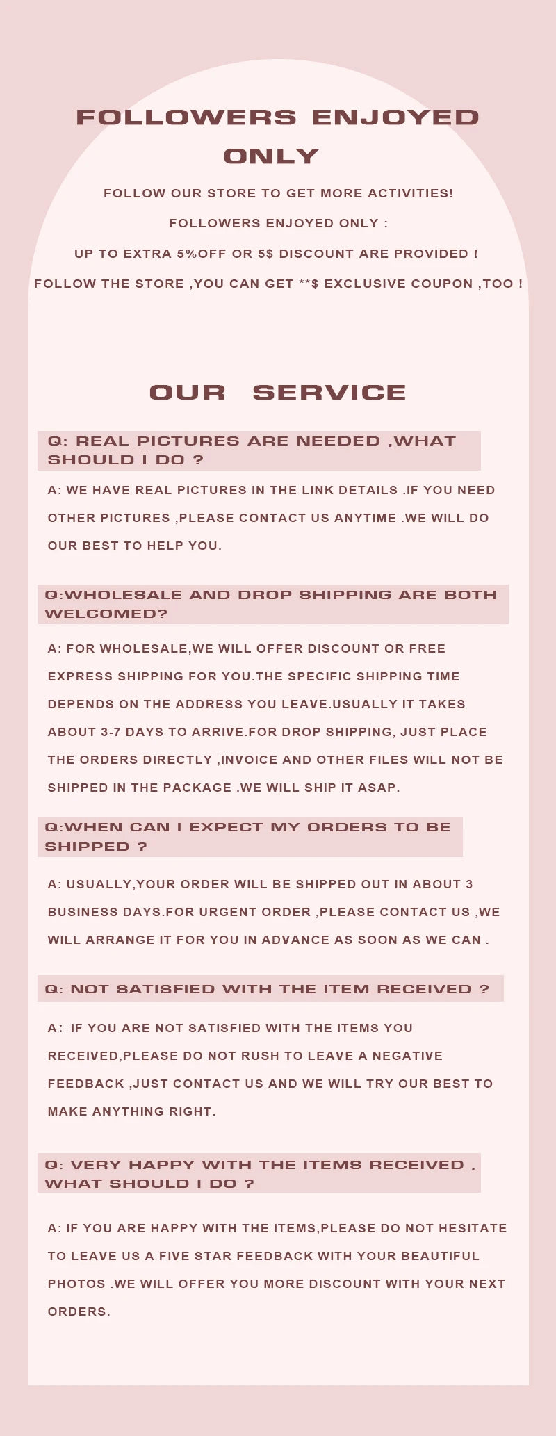 Text-based service offer with contact information on a pink background