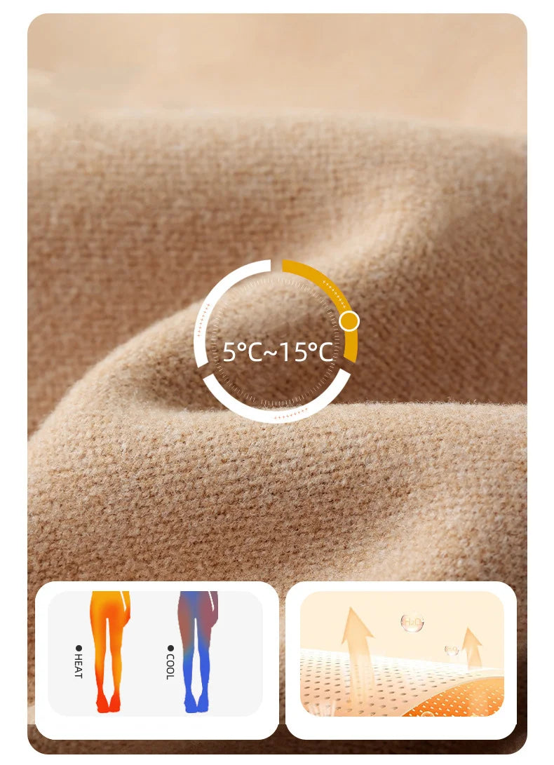 Textile product with temperature indicator and color swatches on a beige background