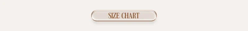 Rectangular size chart label on a light pink background