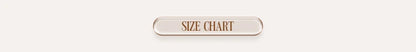 Rectangular size chart label on a light pink background
