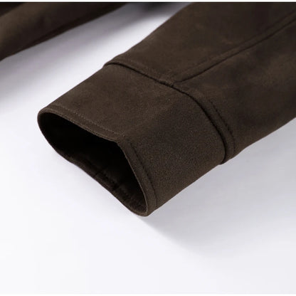 2025 Autumn New Belt Suede Jackets Women Lapel Long Sleeve One Button Lace Up Jacket Vintage Brown Loose Lady Outerwears Street