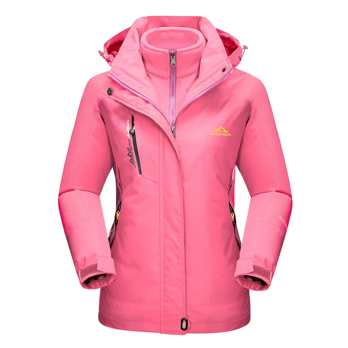 TACVASEN 3 in 1 Fleece Lining Jackets Women's Winter Ski Snowboard Jackets Hooded Coats Windproof Water Resistance Hiking Parka