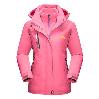 TACVASEN 3 in 1 Fleece Lining Jackets Women's Winter Ski Snowboard Jackets Hooded Coats Windproof Water Resistance Hiking Parka