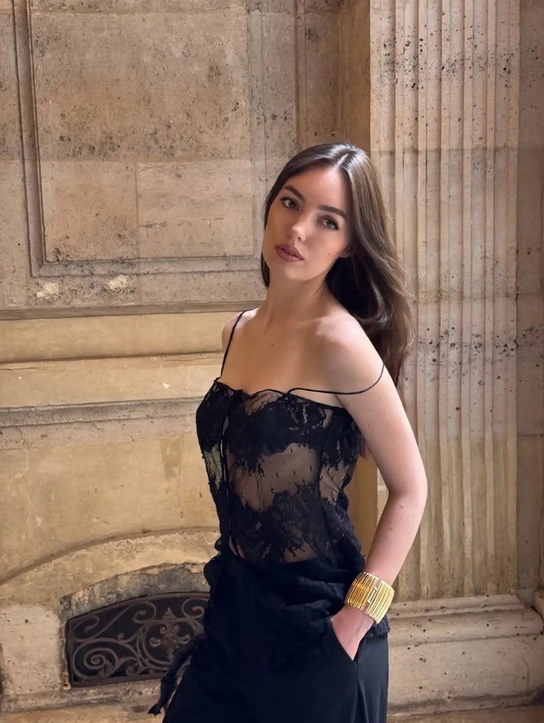 Lady Lace Patchwork Sling Top Sexy Sleeveless Off-shoulder Single Breasted See Through Blouse Women Chic Vacation Party Tops