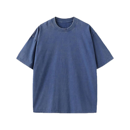 100% Cotton Washed T Shirt Street Solid O Neck Short Sleeve Oversized Tee Blouse New High Quality Men Women Casual Loose Tops