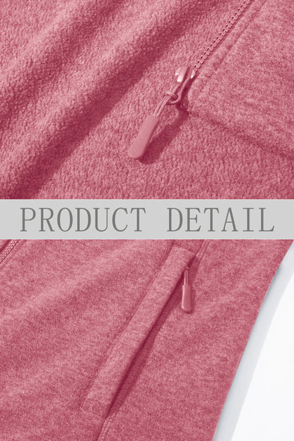 TACVASEN Spring/Autumn Lightweight Full Zip Fleece Jackets Womens Turtleneck Sweater Sports Warm Sweatshirts Thermal Casual Tops