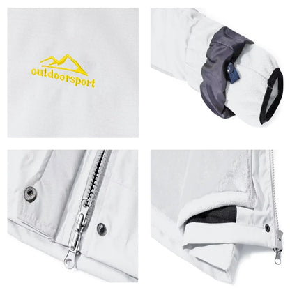 TACVASEN 3 in 1 Fleece Lining Jackets Women's Winter Ski Snowboard Jackets Hooded Coats Windproof Water Resistance Hiking Parka