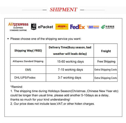 Shipping service comparison chart with various logistics providers on a white background