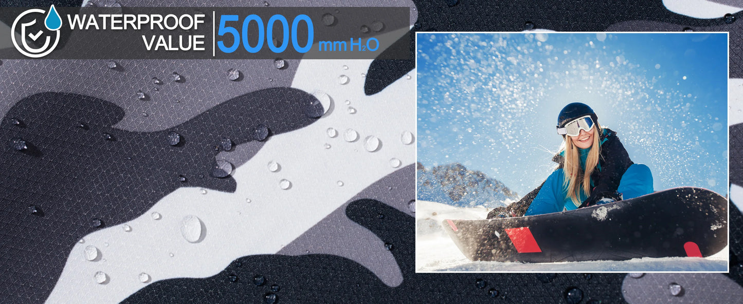 TACVASEN 3 in 1 Fleece Lining Jackets Women's Winter Ski Snowboard Jackets Hooded Coats Windproof Water Resistance Hiking Parka