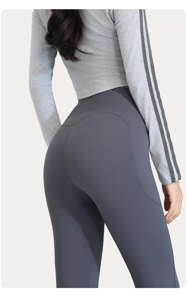 BIVIGAOS Autumn Winter Fleece Pocket Sharkskin Leggings Women High Waist Tight-Fit Velvet Thickened Warm Sports Running Leggings