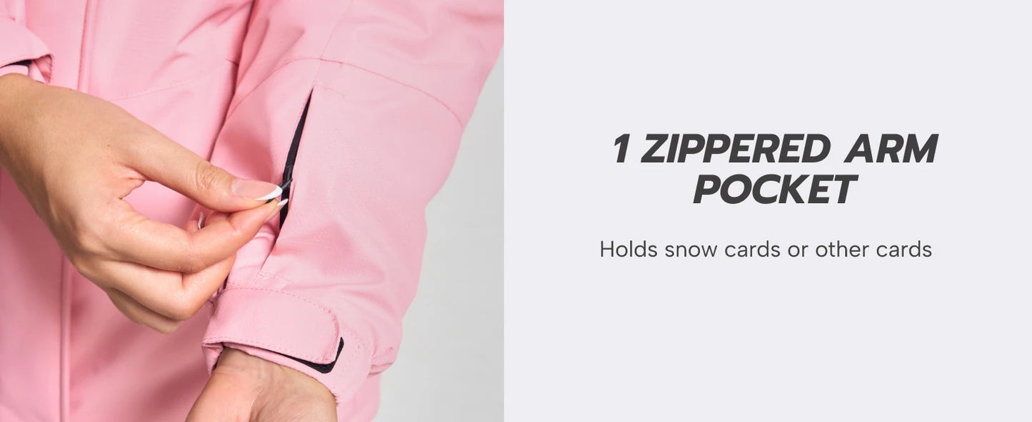 TACVASEN Womens Winter Thermal Jackets Warm Fleece Lined Waterproof Jacktes Snow Ski Hood Coat Mountain Snowboarding Windbreaker