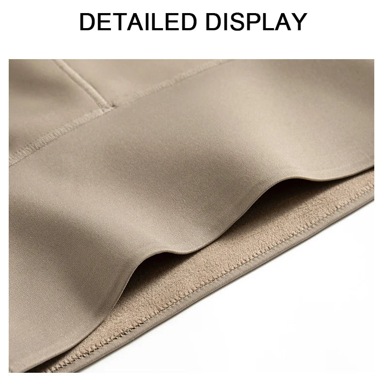 Close-up of beige fabric with a detailed display text overlay