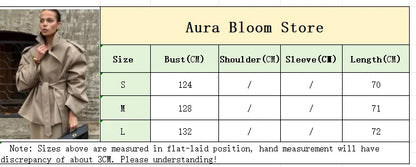 Solid Lapel Lace Up Jacket Elegant Chic Full Sleeve Button Loose Long Coat For Women 2025 New Office Lady Daily Commute Overcoat