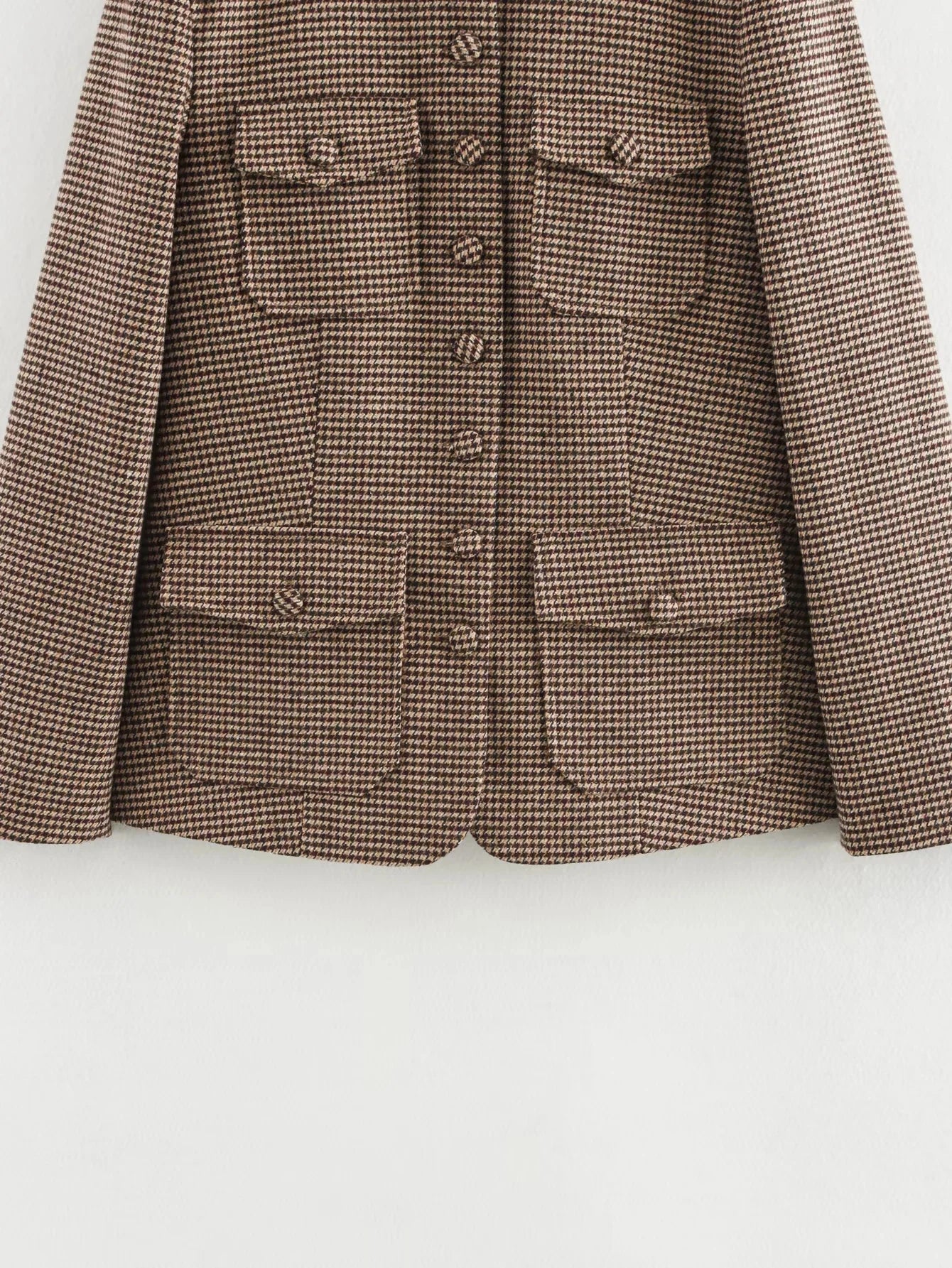 Brown checkered coat on a white background
