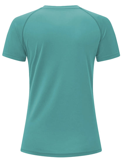 Teal t-shirt on a white background