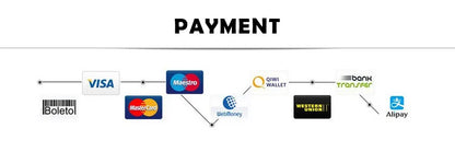Evlira Accepted Payment Methods - Visa, Mastercard, Google Pay, and Alipay for secure online shopping
