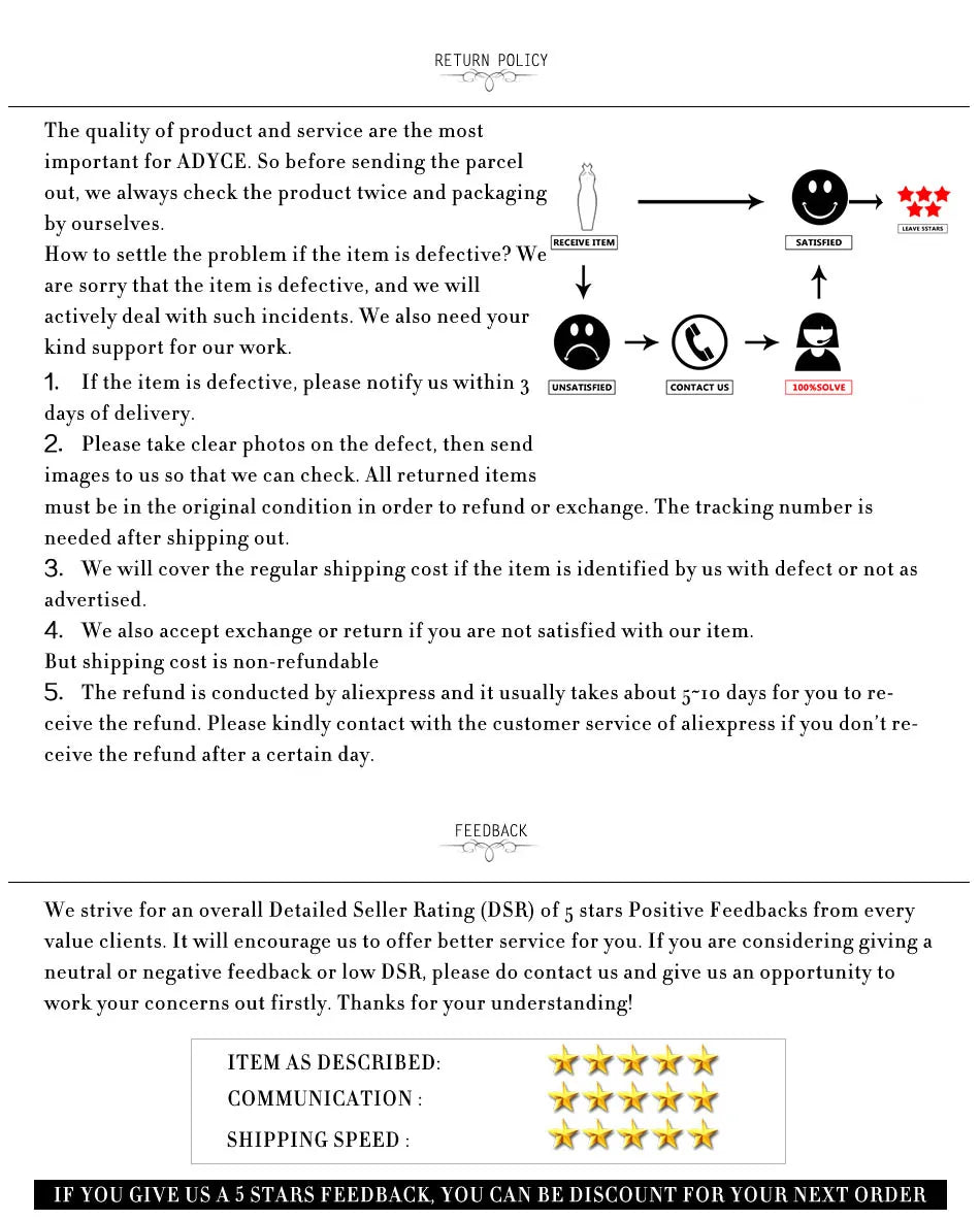 Evlira Customer Reviews and Return Policy section - showing product ratings and satisfaction guarantee
