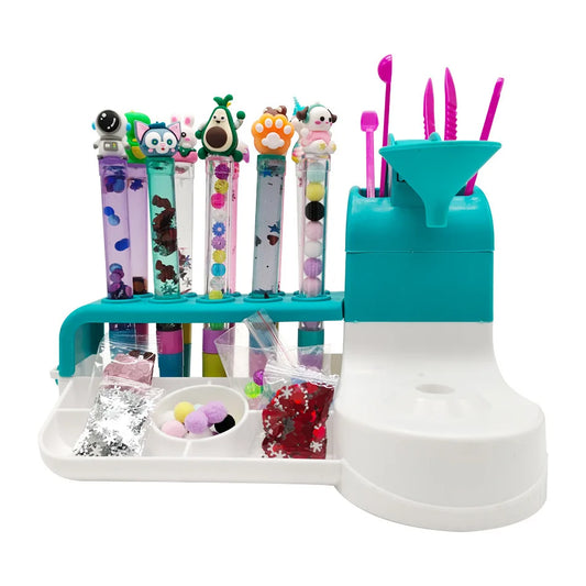 Evlira Magic Sand Pen Kit contents - colorful sand pens, funnel, and accessories for DIY craft projects